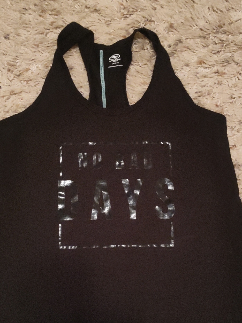 Athletic Works Black Tank with Mint Trim